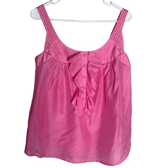 Anthropologie Postmark Pink Silk Cotton Tank Blouse - Picture 1 of 8